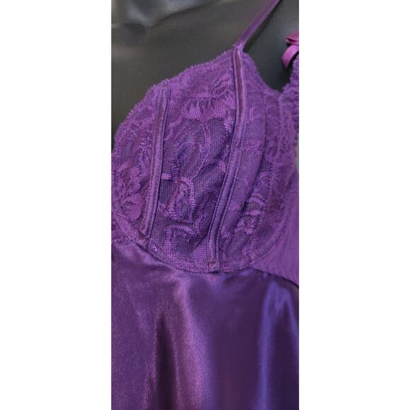 Vintage Y2K Babydoll Slip Dress M Morgan Taylor Purple Nightie Boysenberry NWT - Picture 6 of 15